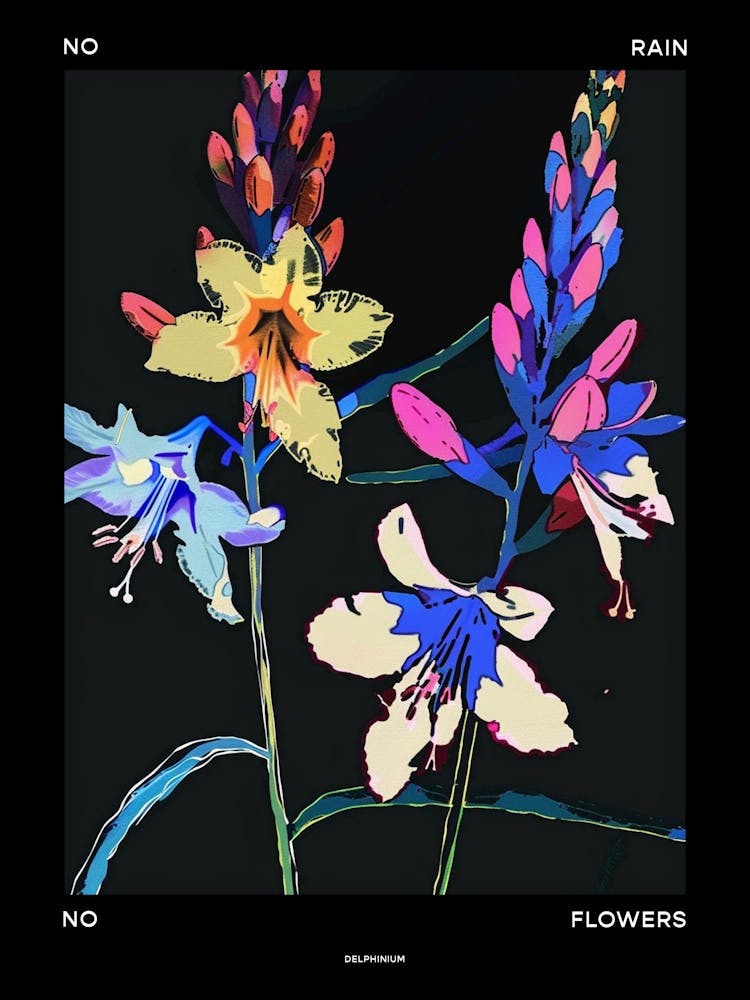 No Rain No Flowers Poster Delphinium 2