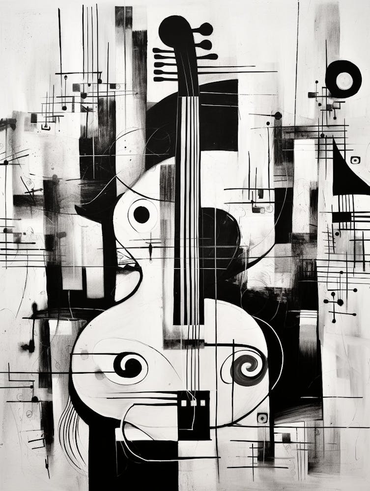 Musik Abstrakt Schwarz Und Weiß 3