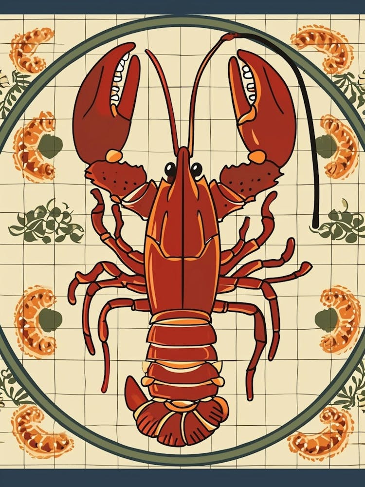 Lobster On A Plate Art Deco Inspired 3
