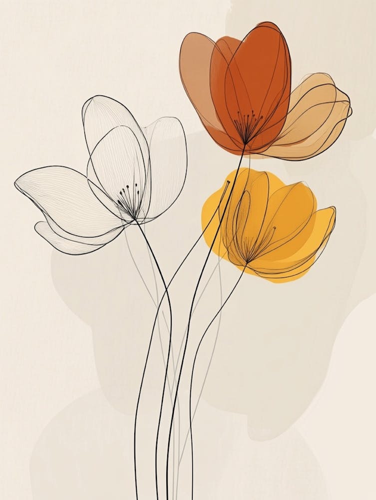 Three Flowers Canvas Print