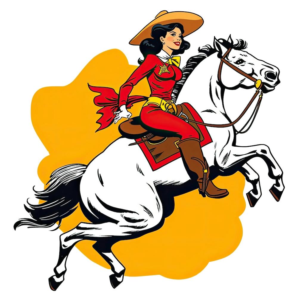 Cowgirl Cartoon Drawing