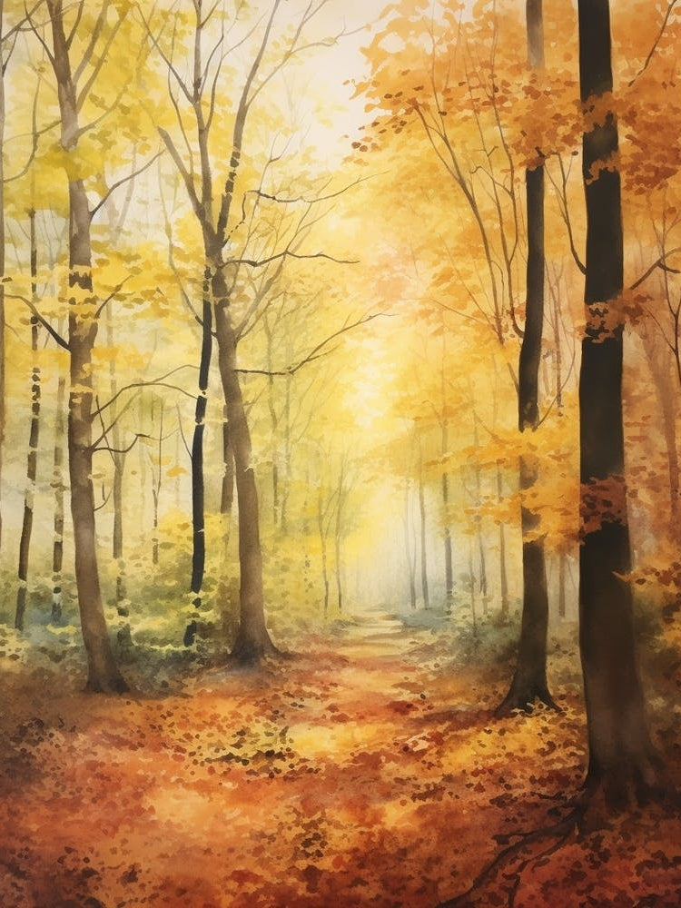 Autumn Forest Landscape The Forest Of Dean England