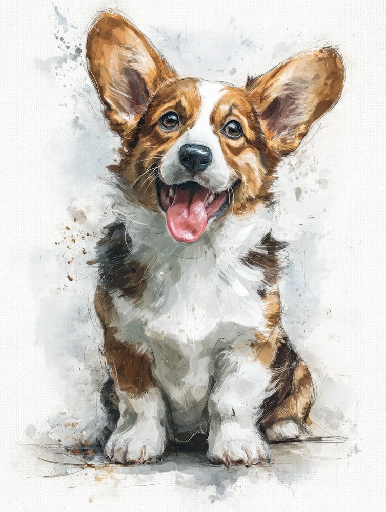 Aihrgdesign Peinture à l'Aquarelle Isolée de Portraits de Chiens Cor A9b1fb27 90d8 4211 A756 F9142eae75fe 3