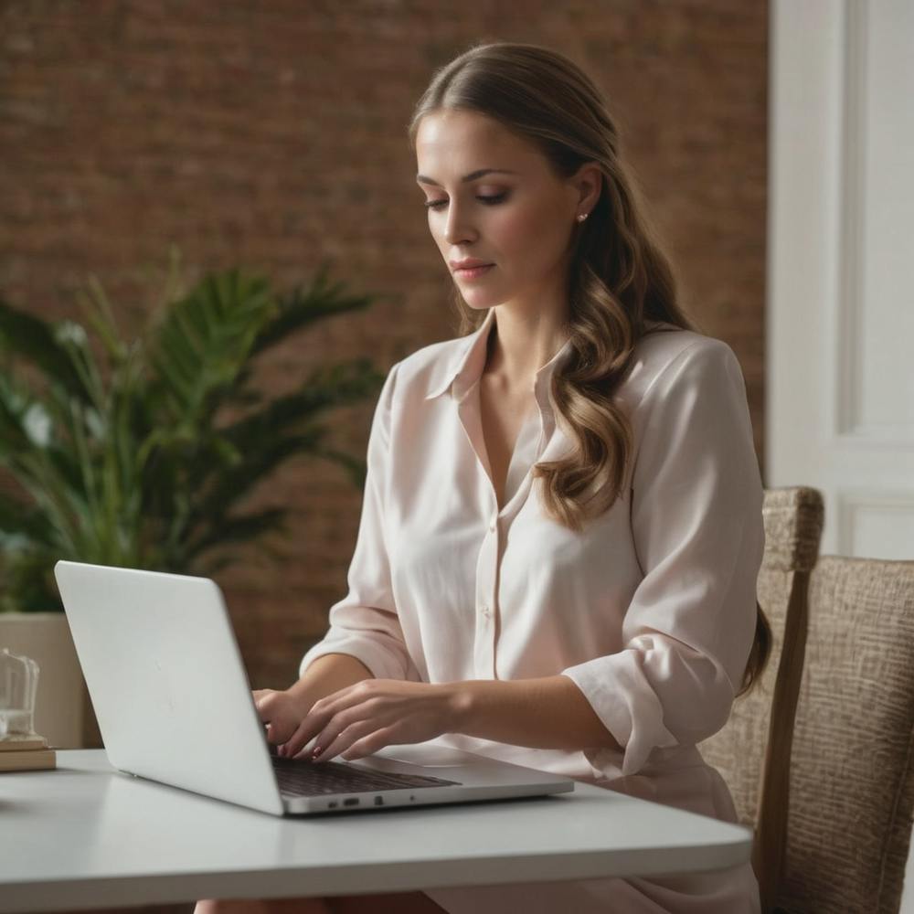 Businesswoman Working On Laptop