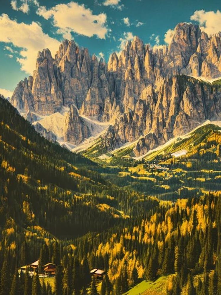 Dolomiti Bellunesi National Park Italy Vintage Poster