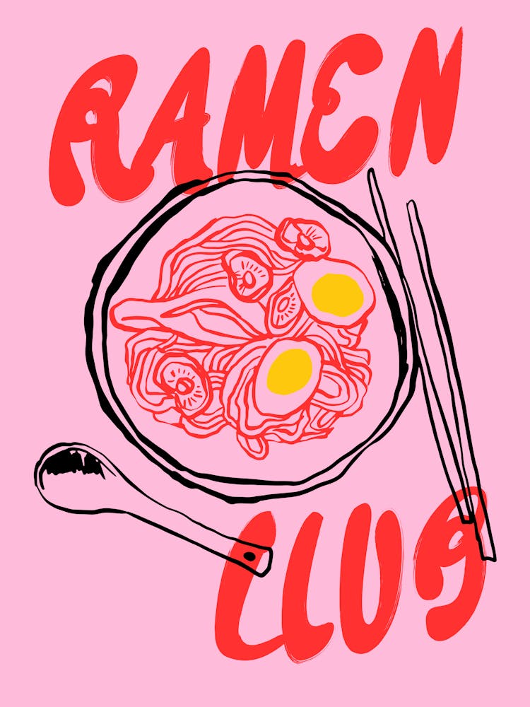 Ramen Club Pink Print