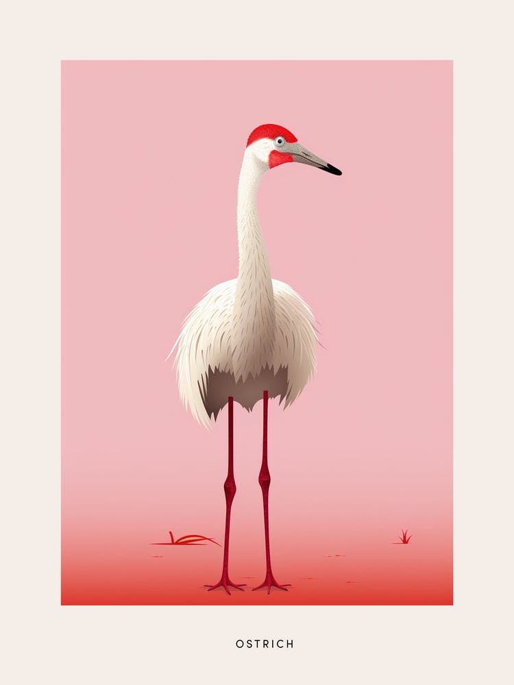 Minimalist Ostrich 1 Bird Poster