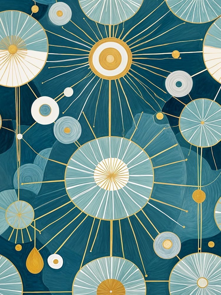 Abstract Dandelion In Blue