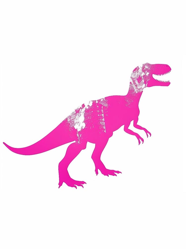 Pink T Rex Dinosaur Silhouette
