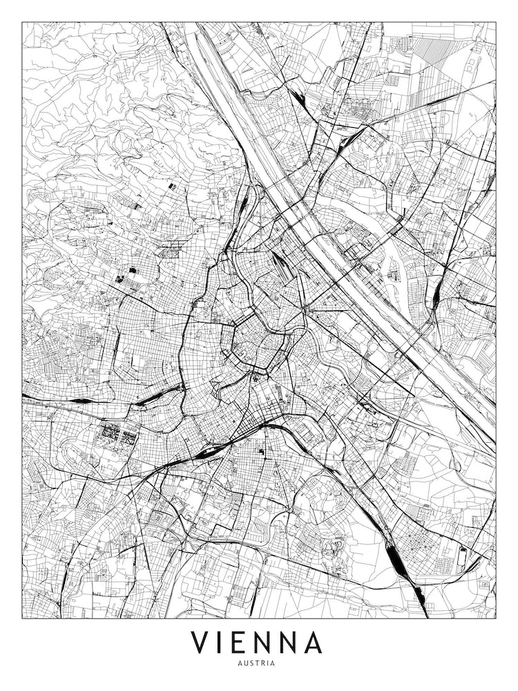 Vienna White Map