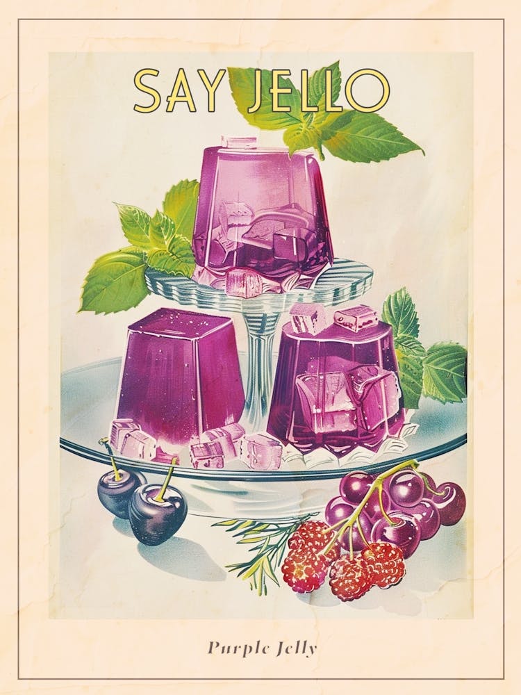 Purple Jelly Vintage Cookbook Inspired 1 Poster