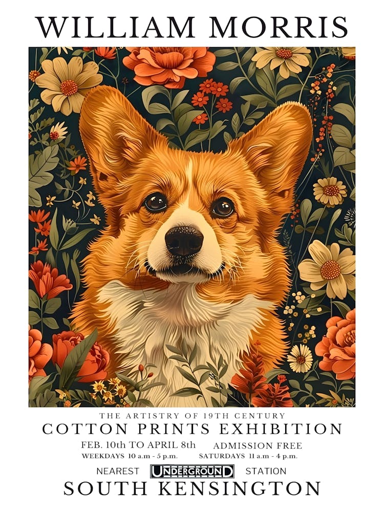 William Morris corgi Print 1
