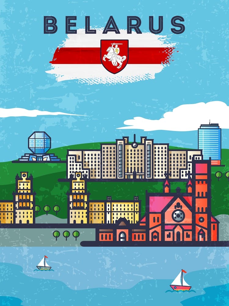Belarus — Retro travel minimalist art poster 3