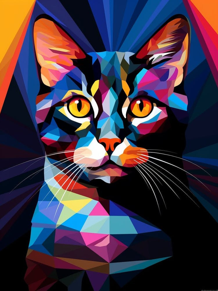 Cat Abstract Pop Art 2