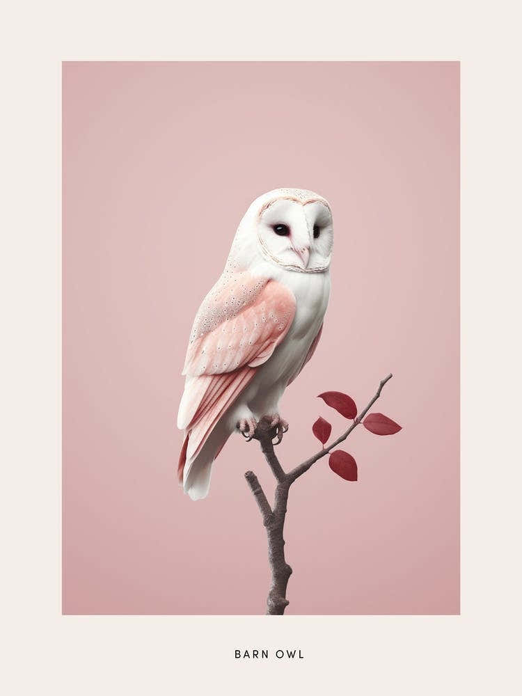 Minimalist Barn Owl 3 Bird Poster
