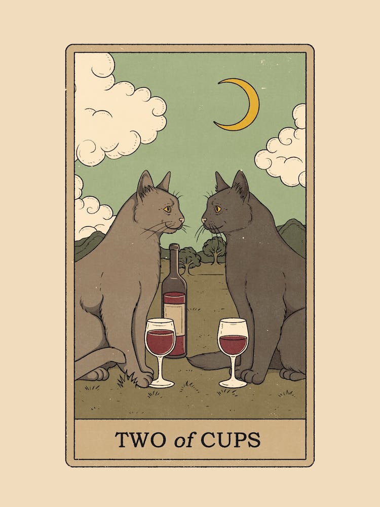 Two Of Cups   Cats Tarot