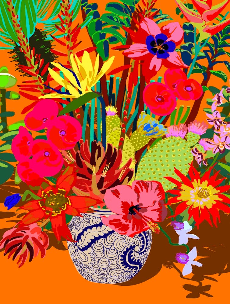 Hot Tropical Flowers