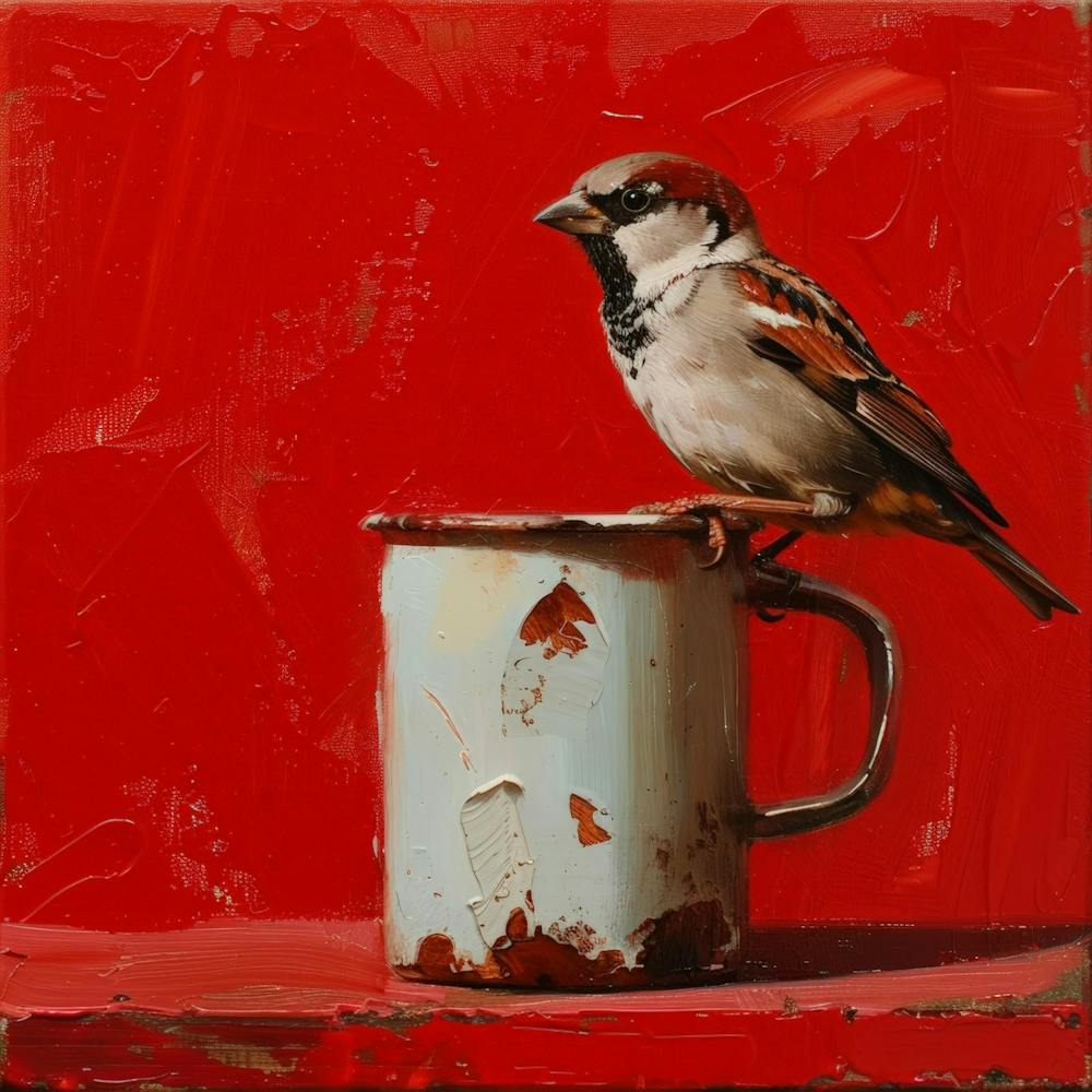 Sparrow In A Mug 4