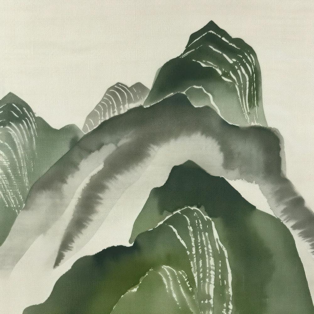 Japanese Watercolour Of Mount Ontake 1