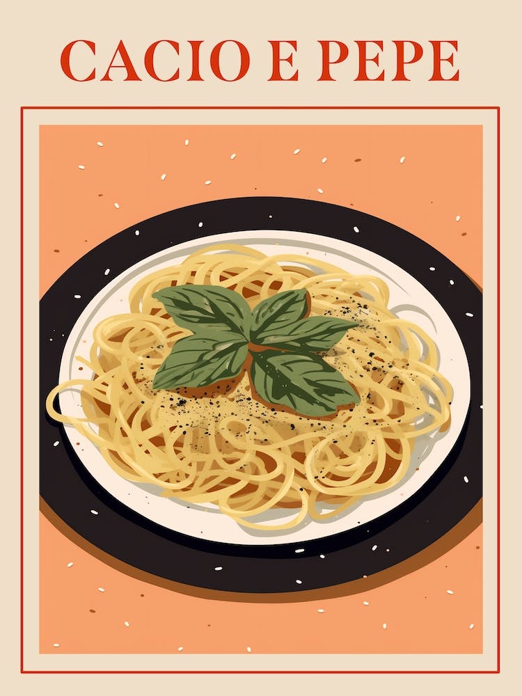 Cacio E Pepe Italian Pasta Poster