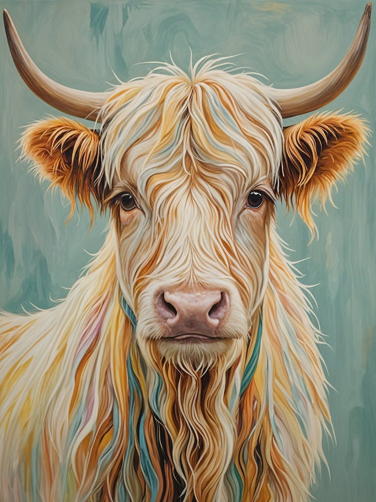 Highland Cow In Pastel