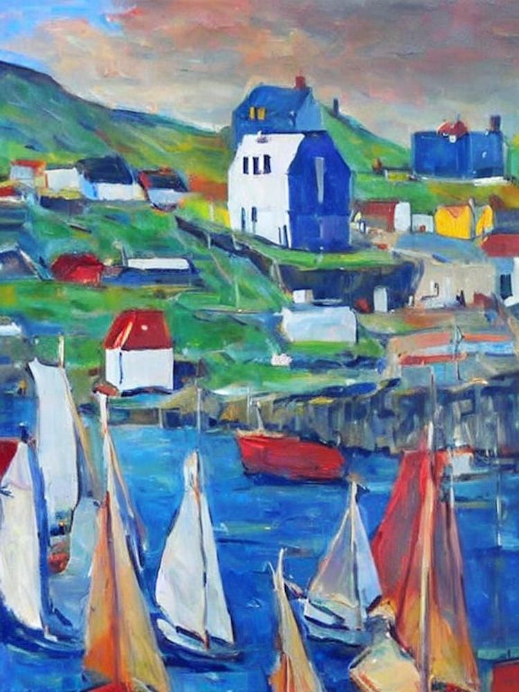 Port Of Tórshavn Faroe Islands Abstract Block harbour