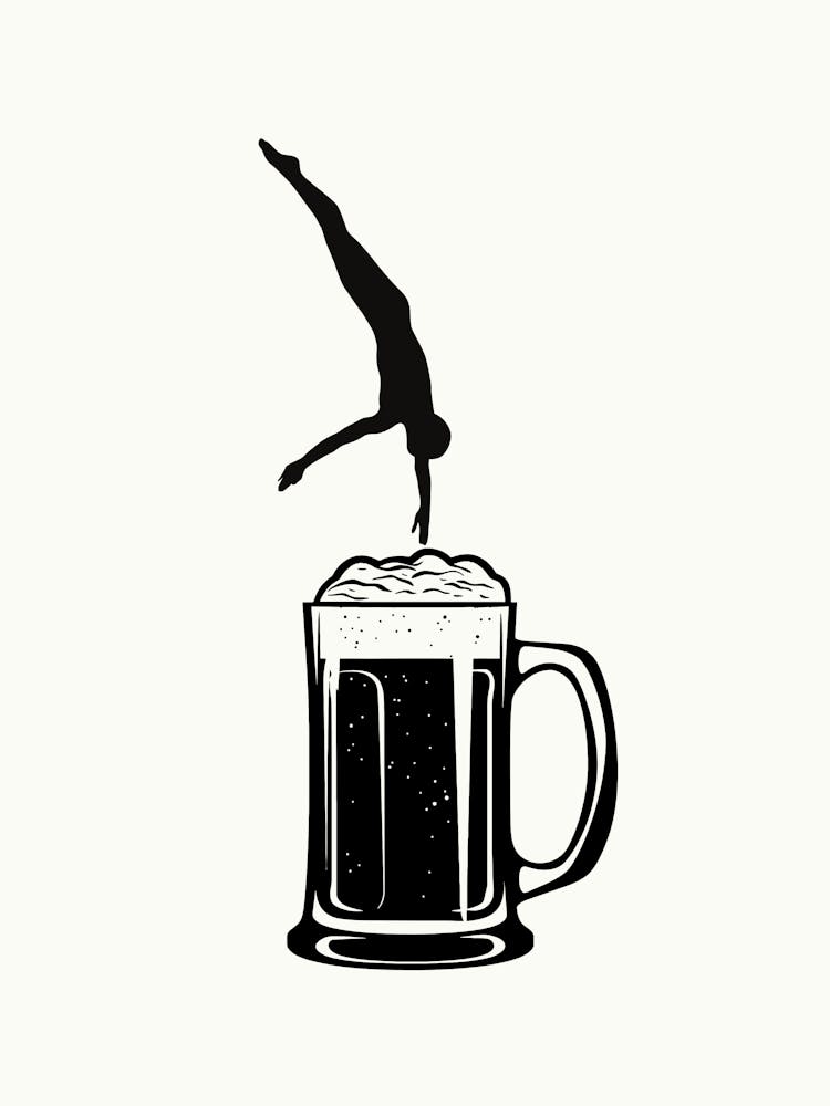 Diving Into A Mug Of Beer