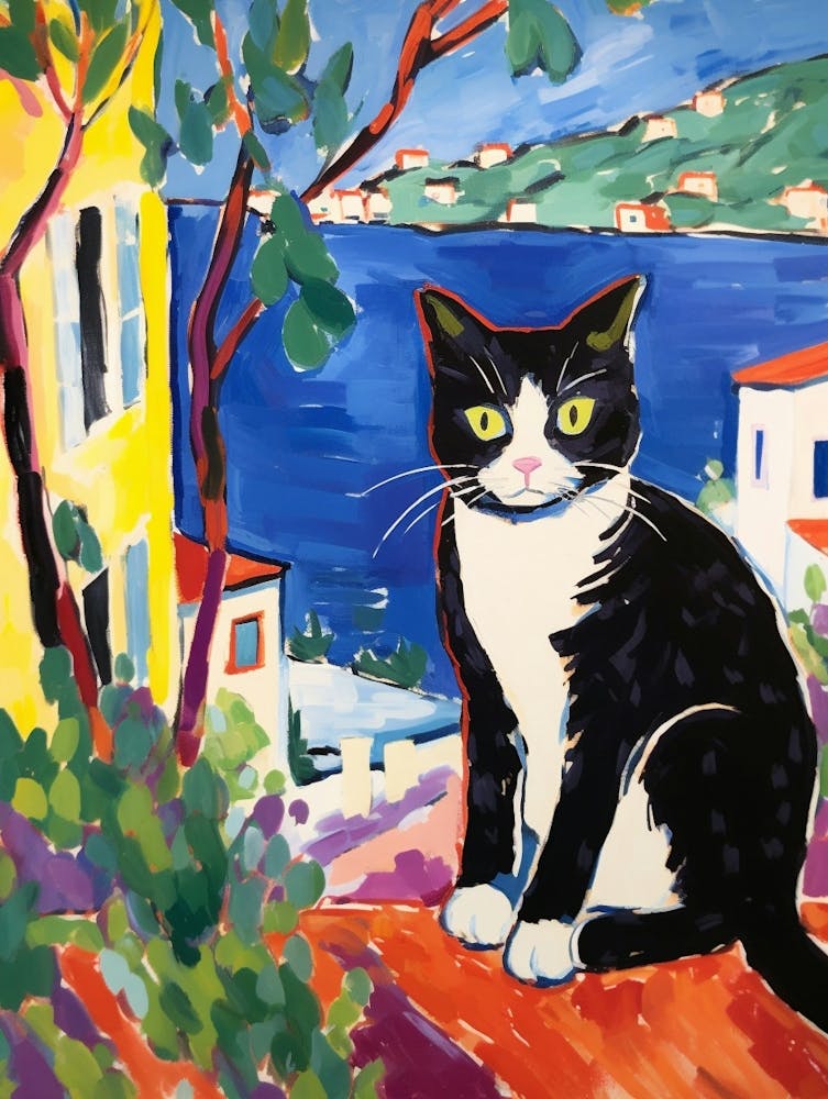 Painting Of A Cat In Hvar Croatia 2