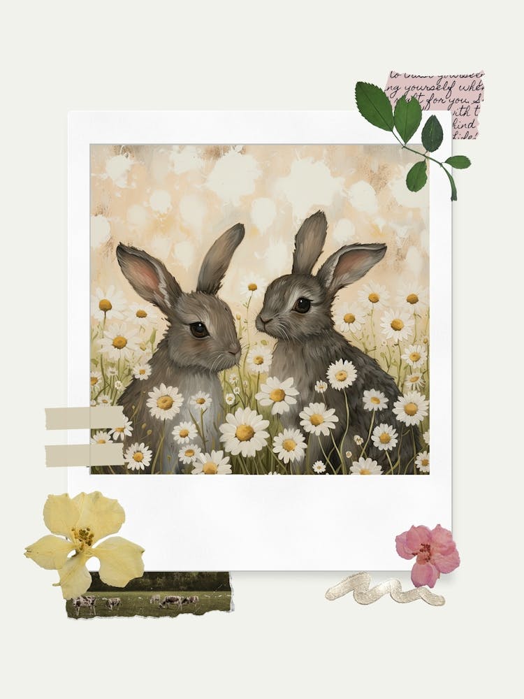 Scrapbook Bunnies Fairycore Painting 6