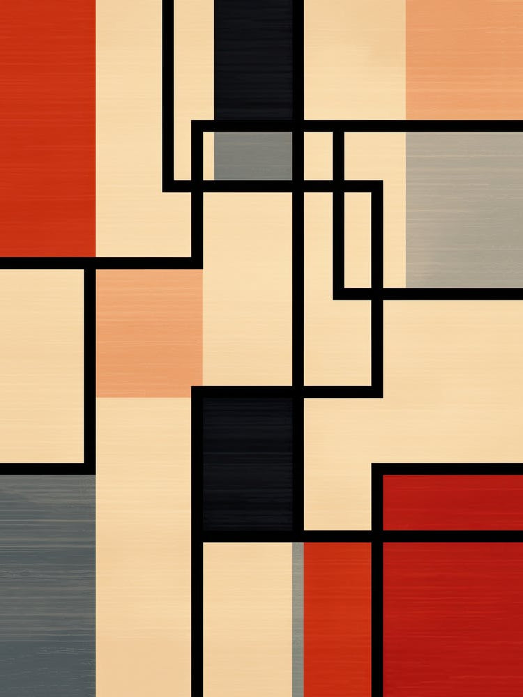 Abstract Angles; Geometric Art In Mid Century Hues