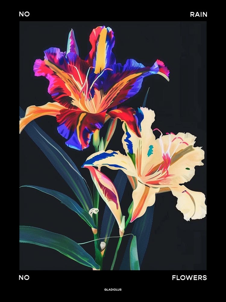 No Rain No Flowers Poster Gladiolus 1