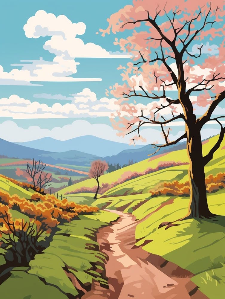 Brecon Beacons National Park Wales 3 Hike Illustration