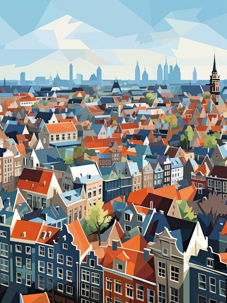 Amsterdam, Netherlands, Geometric Illustration 3