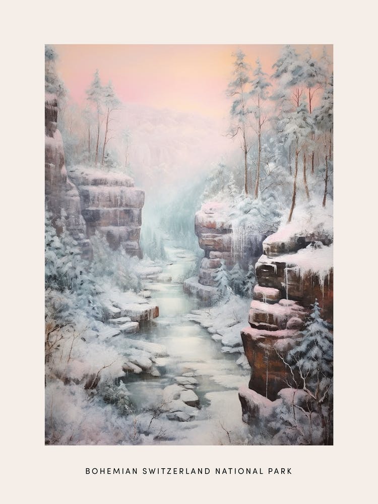 Dreamy Winter National Park Poster  Bohemian Switzerland National Park 4