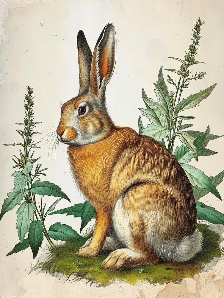Flemish Giant Blockprint Rabbit Illustration 6