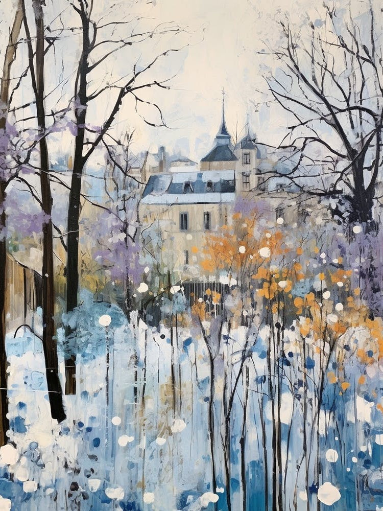 Winter City Park Painting English Garden Munich Germany 4