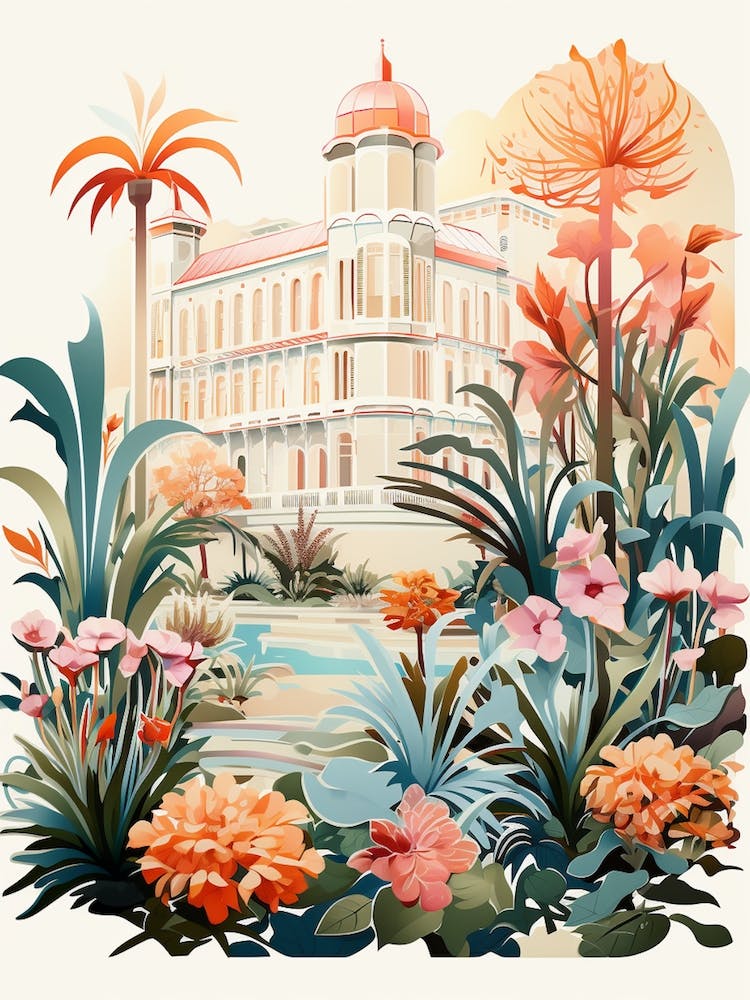 Giardini Botanici Villa Taranto Italy Modern Illustration 3