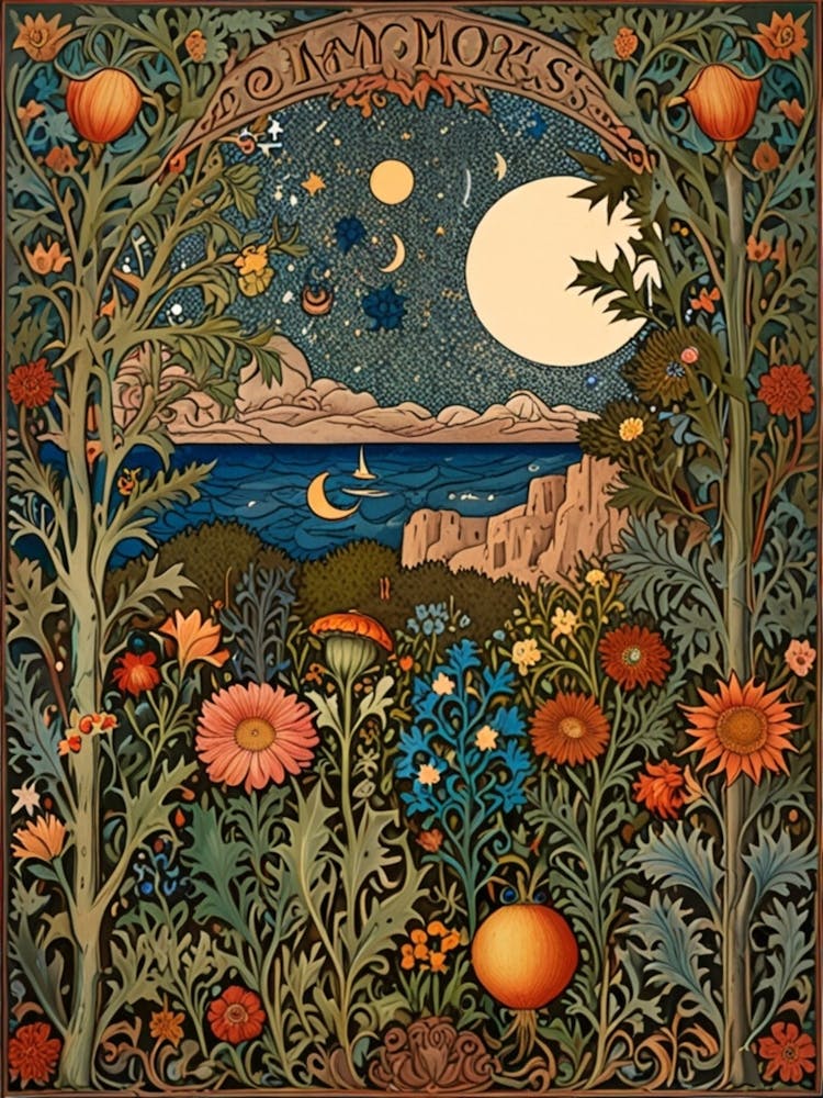 William Morris Moonlight In The Garden 16