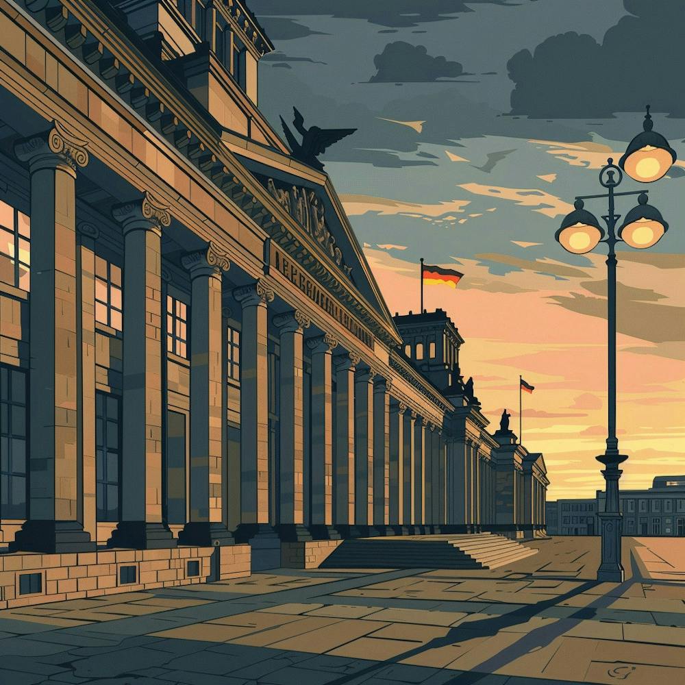 Berlin Building At Sunset