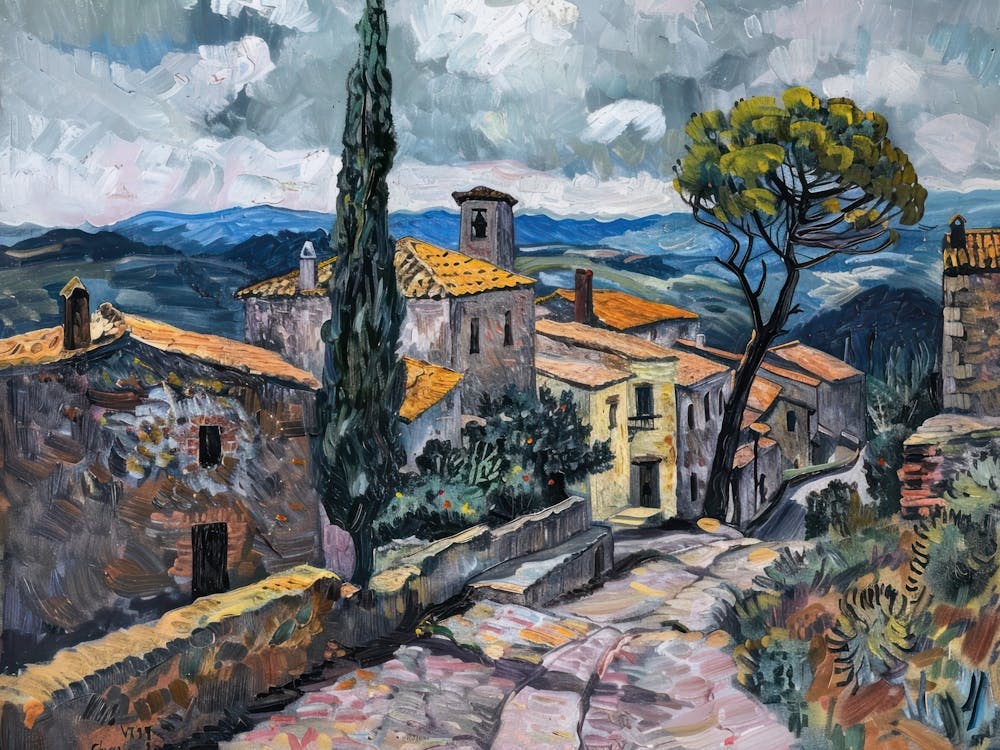 Peaceful Pathways Painting Inspired By Paul Cezanne