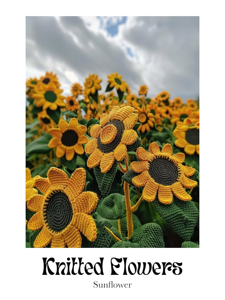 Knitted Flowers Sunflower 1