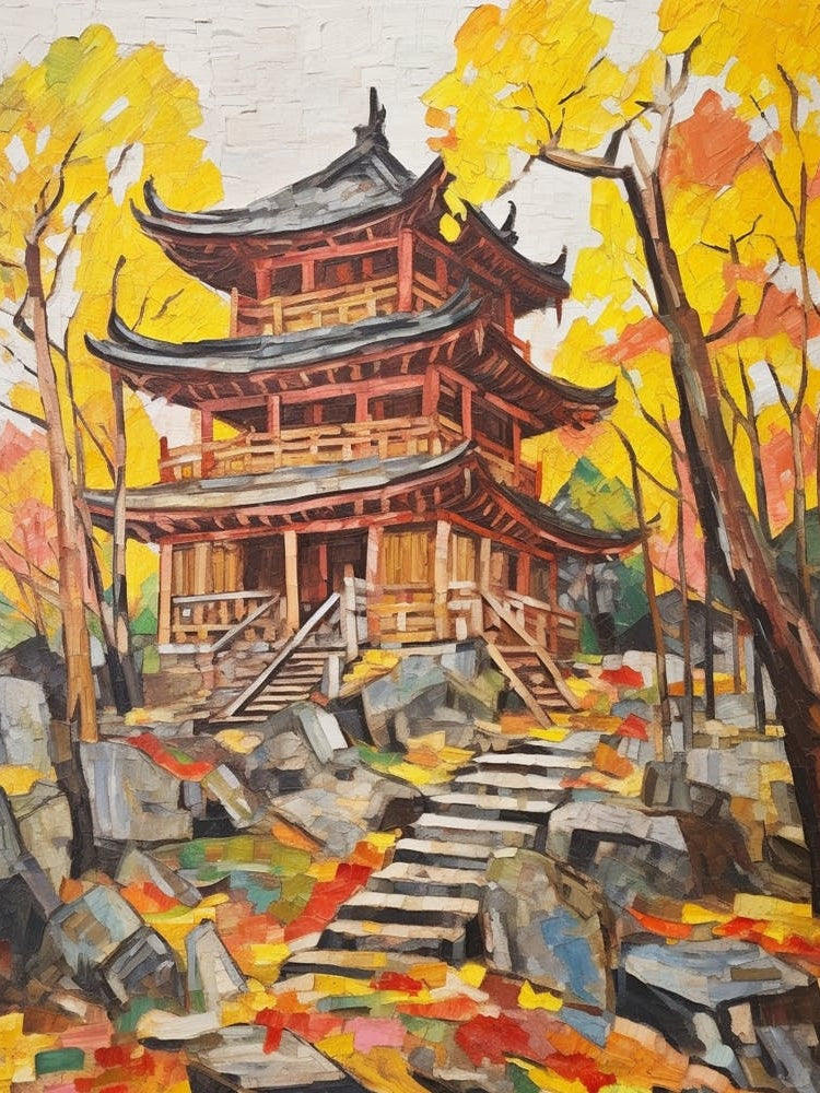Autumn Gardens Painting Ninna Ji Temple Japan 1