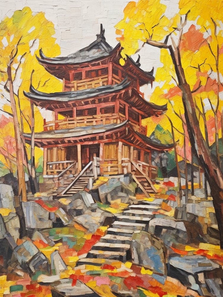 Autumn Gardens Painting Ninna Ji Temple Japan 1