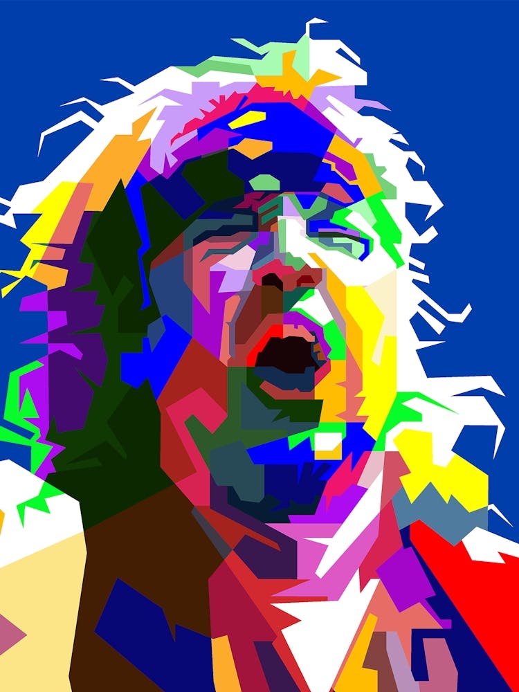 Adrian Frederik Smith WPAP art style illustration, is a renowned English guitarist and singer, best known as a member of the iconic heavy metal band Iron Maiden. His distinctive twin-guitar harmonies with fellow guitarist Dave Murray have been a hallmark of the band's sound.
