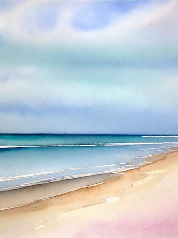 Camber Sands 2, East Sussex Watercolour