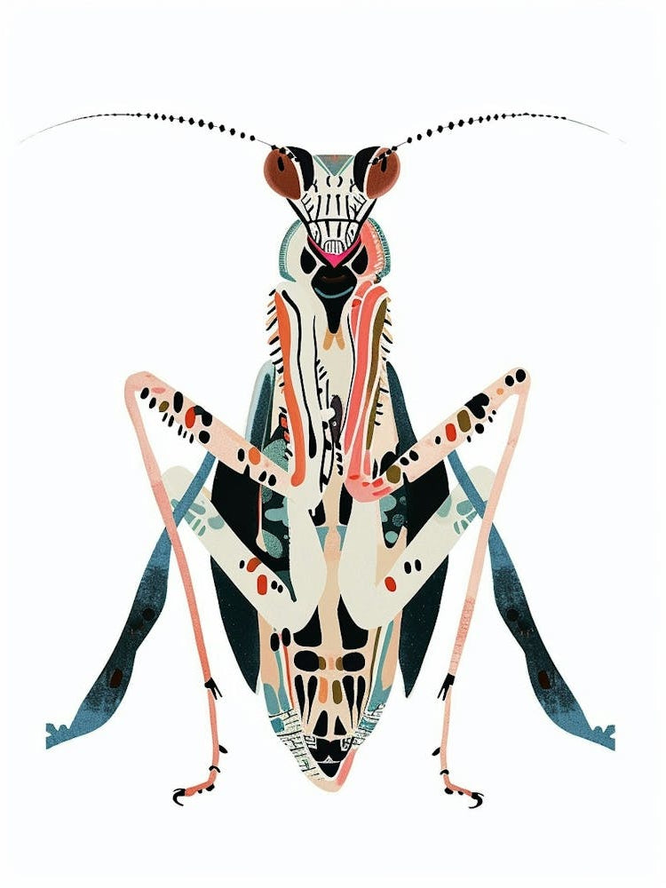 Colourful Insect Illustration Praying Mantis 14