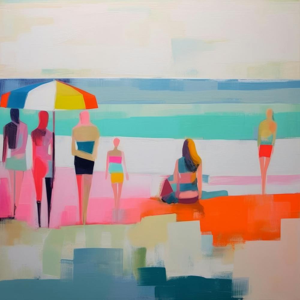 Summer Vibes Color Block Modern Beach Art 2