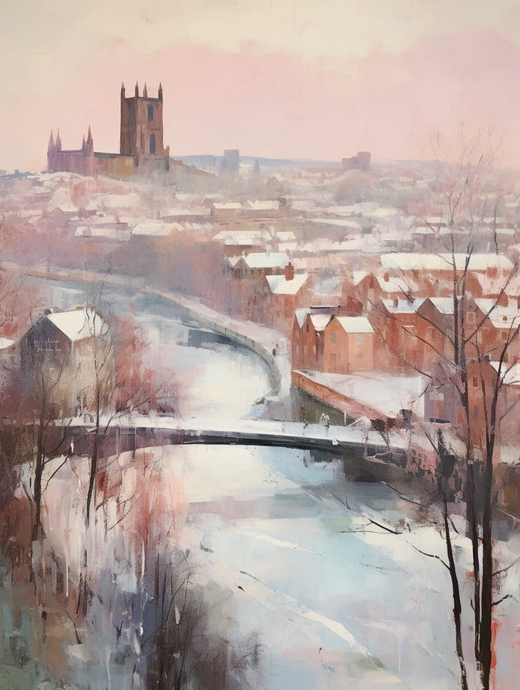 Dreamy Winter Painting Durham United Kingdom 3