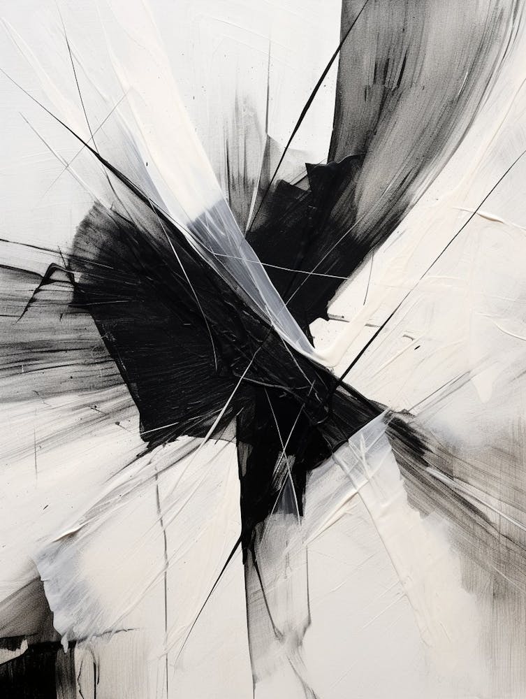 Invisible Threads Abstract Black And White 1
