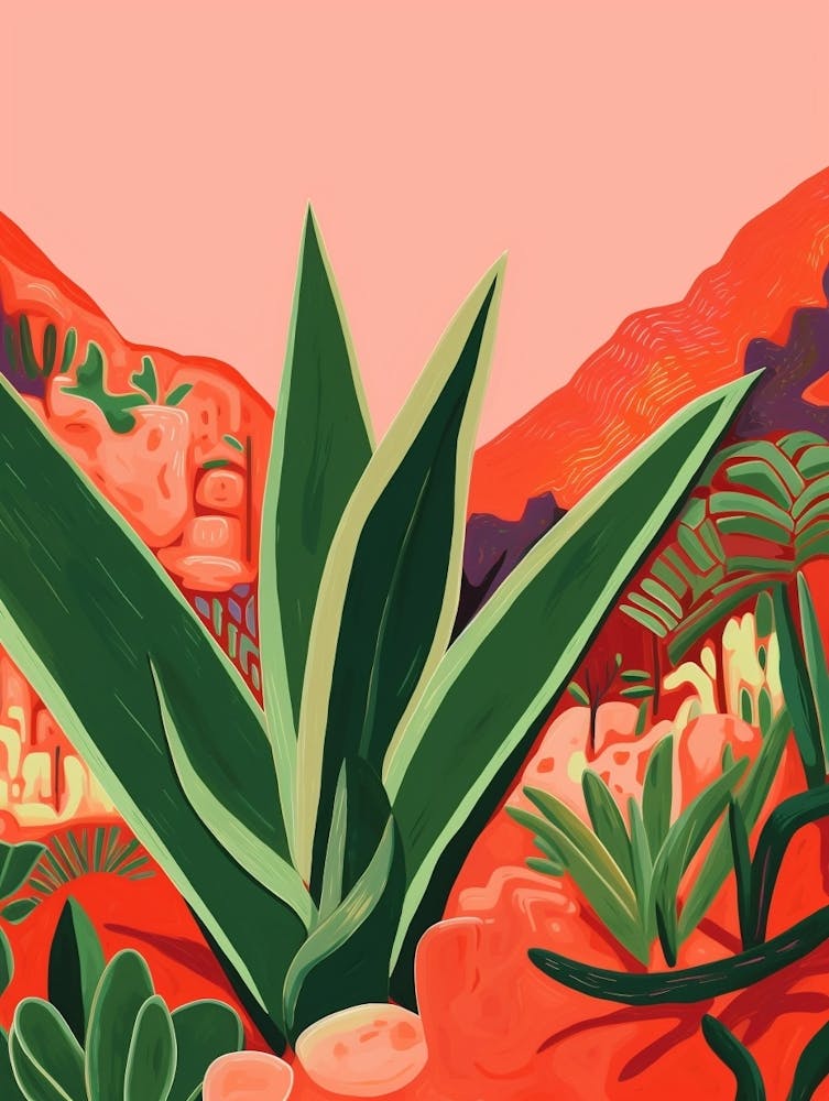 Boho Pflanzenbild Aloe Vera 1